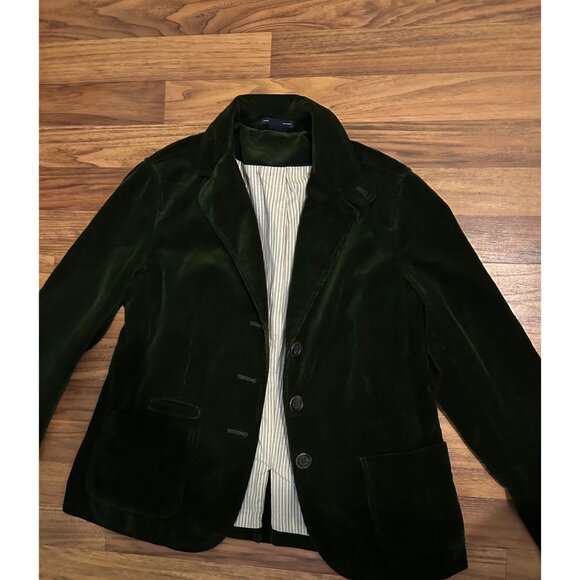 GAP Dark Green Corduroy 3 Button 100% Cotton Women's Y2K Blazer Size 12 - Picture 8 of 10